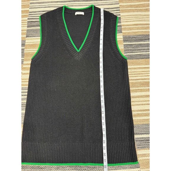 Aritzia Babaton Women's Sherman Sweater Vest V-neck Pullover Blackgloss Green L - Picture 10 of 13